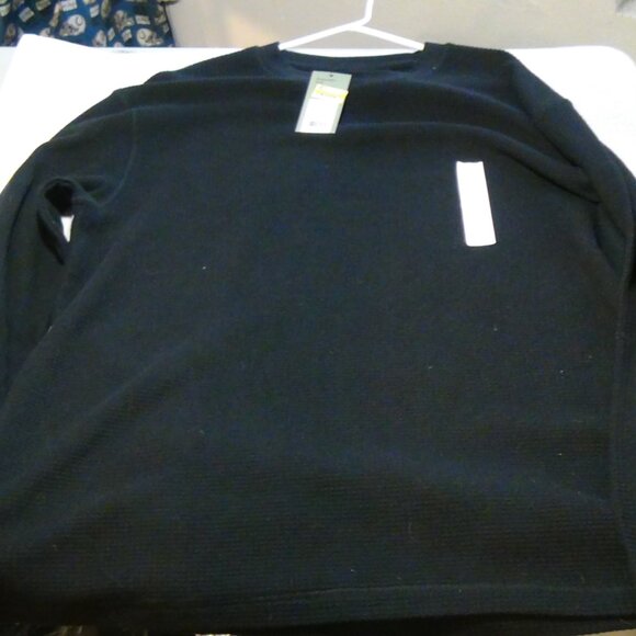 Goodfellow Mens Shirt Waffle Solid Long Sleeve Turtleneck Black XL - Picture 9 of 12